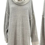 Free People Free‎ People Beach Gray Cowl Neck Split Back Oversized Sweatshirt Size Medium Photo 0
