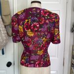 Leslie Fay Vintage 80s floral button down blouse Photo 7