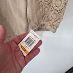 Charter Club Coastal Grandmother Top Womens PS Tan Luxury Linen Crochet Trim NEW Photo 5