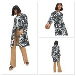 Kate Spade New York Women's Cream/Black Monstera Grove Trench Coat Women Large Photo 1