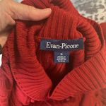 Evan Picone  Red Acrylic Pom Pom Sweater Cable Knit Women Small Christmas Holiday Photo 6