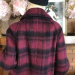 Coach RED & BLACK PLAID WOOL & ALPACA BLEND OVERSIZED MOHAIR COAT (S) Photo 5