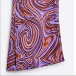 ZARA  printed flare high waisted pants. Retro swirl pattern. Photo 4