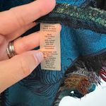 Soft Surroundings - Wool Silk Embroidered Peacock Fringe Duster Topper Cardigan Photo 8