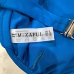 Zaful NWT One Shoulder Plunge Push Up Bikini Top Women's 6 Blue Underwire Padded Photo 3