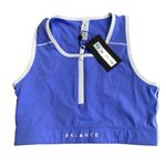 Balance Athletica  Vitality‎ Women’s M Isotope Zip Front Crop Top Sports Bra Blue Photo 3