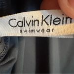 Calvin Klein Blue Gray Swimsuit Sz 14 Tummy Coverage Minimalist Flattering Swim Photo 3
