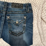 Miss Me  Women Cut Off Shorts sz
27 Blue Denim Bling Distressed used to be long Photo 5