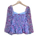 French Connection Womens M Hallie Peplum Halter Top in Placid Blue NEW Photo 2