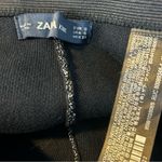 ZARA Black Metallic Glitter High Waisted Leggings w/ Ankle Slit Size Small Photo 5