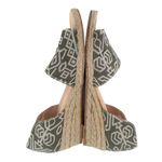 FS/NY Rapture Gray Geometric Print Canvas Open Toe Wedge Espadrilles Size 7 Photo 3