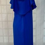 Rachel Roy  Cold Shoulder blue flounce pencil Dress Size Large Photo 7