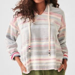 Faherty Byron Bay Hoodie Sweatshirt Bloom Paradise in Gray, Pink & Blue Sz Small Photo 0