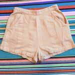 Free People Yellow Cotton & Linen Shorts with Embroidered Stripes size XS Photo 0