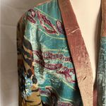 Midnight Velvet Artistic Blue and Brown Kimono Size L Photo 4