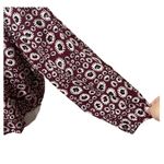 Outerknown Burgundy Folk Floral Top Women’s Size Small Organic Cotton Boho Pink Photo 5