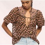 Saylor  Peggy Embroidered Floral Sheer Blouse | S Photo 1