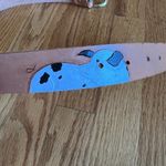 VTG Diane Weiss NYC Pigs Hand Tooled‎ Leather Belt Gold Brass Tan Photo 4