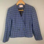 Pendleton Wool Skirt Suit Blue and Black Plaid Size 6P Blazer Size 10P Skirt Photo 1