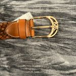 Michael Kors Braided Tan Leather Belt with Gold Buckle Size S/M Photo 5