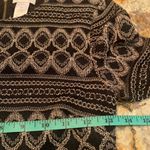 Cache Dress Black Gold Cocktail Bodycon 3/4 sleeve XS Back Zip Fitted Photo 6