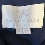 Gal Meets Glam Womens Margie Midi Dress 8 Navy Blue Tie Front Short Sleeve Photo 6