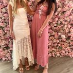 See You Monday Pink Maxi Dress with White Accents Photo 3