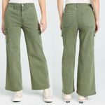 Paige NWT  Carly Cargo Wide Leg Jeans in Vintage Ivy Green ~ Size 25 💛🍄 Photo 1