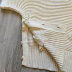 J.Crew Ivory Cream Cotton Blend Knit Turtleneck Short Sleeve Button Poncho Photo 3