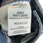 Silver Jeans  Aiko Mid Capri Medium Wash Straight Leg Cotton Blend Women's Sz 29 Photo 5