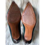 Nine West Women's Dark Green Pointed Toe Flats with Gold Buckle Photo 2