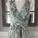 Calvin Klein  Tiered Maxi Dress Floral Eucalyptus Green Tan Size 8 NEW with Tag Photo 8