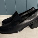 Liz Claiborne Vtg Y2K Women’s 8.5N Narrow Loafers Navy Blue Leather Chunky Heel Photo 3