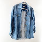 Loft  Cotton Denim Longline Shirt Jacket Shacket Blue XS Photo 7