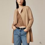 J.Crew Juliette Collarless Sweater Blazer Heather Khaki Merino Wool Blend Large Photo 1