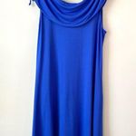 David Meister  Jersey Knit Dress Blue L Photo 5