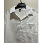 SheIn Oversized Button Up White Top ~ Size Medium Photo 2
