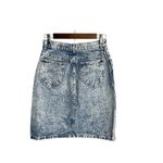 Chic Vintage Acid Wash High Rise Denim Skirt Size 11 Blue Photo 2