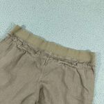 Stem Linen Wide Leg Pants Women L Tan Elastic Waist Coastal Beach Brown Size L Photo 5