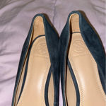 Tory Burch  Gigi Royal Navy Suede
Pumps Low Heel Gold Logo Photo 5