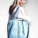 ALEXANDRA CLANCY Mulberry Large Sky Blue Leather Crossybody Shoulder Bag | EUC Photo 0