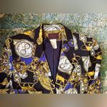 Vintage Patina International lions of time motif oversized blazer, size small Gold Photo 9