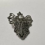 Handcrafted Signed Jane 1997 AOL Brooch Pin Silver Tone / Rhinestone Photo 2