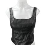 Abercrombie & Fitch Black Faux Leather Vegan Sleeveless Crop Tank Top Size S Photo 0