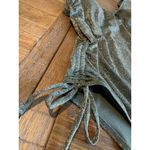 Xhilaration  One Piece Swimsuit Metallic Ruched Sides Drawstring XL High Hip Swim Photo 2