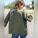 Billy T Lucky Me Embroidered Khaki Green Jacket Everyday Festival Casual Size XS Photo 8