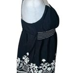 Heart soul Women’s Black White Floral Embroidered Babydoll Sleeveless Top Y2K Whimsigoth M Photo 4