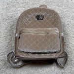 Bebe  Maria Velvet Quilted Large Backpack Taupe Gold Hardware MSRP 109 Photo 0