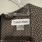 Calvin Klein Dress tweed lurax Sheath Ponte midi sparkly dress black tan size 4 Photo 2