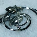 Van Dell Sterling Vintage Jewelry Pin Brooch Silver Circular Swirl with Leaves Photo 5